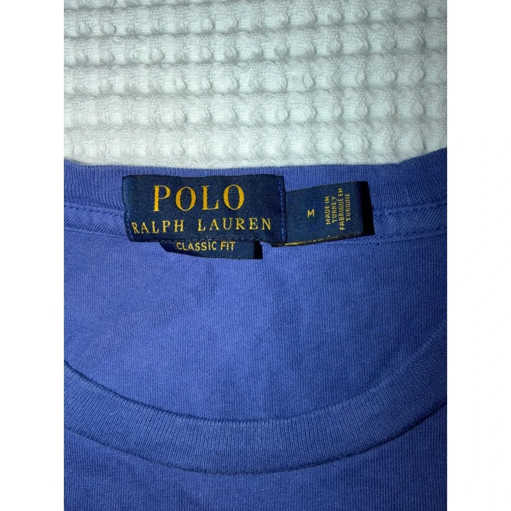Polo Ralph Lauren T-Shirt Mens M Blue Orange Graphic Classic Fit Tee